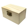thumbnail image 2 of Dserhfy Unfinished Wooden Box DIY Pine Wood Treasure Chest with Locking Clasp Hinged Lid Jewelry Storage Box for Family Friends, 2 of 8