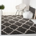 thumbnail image 2 of SAFAVIEH Daley Geometric Plush Shag Area Rug, Dark Grey/Ivory, 8' x 8' Square, 2 of 7