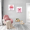 thumbnail image 2 of Flamingos Canvas Wall Art Decor, Funny Two Pink Flamingos Kiss and Hug Watercolor Art Picture Posters, 2 of 3