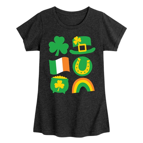 Instant Message - St. Patrick's Day Icon   - Toddler & Youth Girls Short Sleeve Graphic T-Shirt