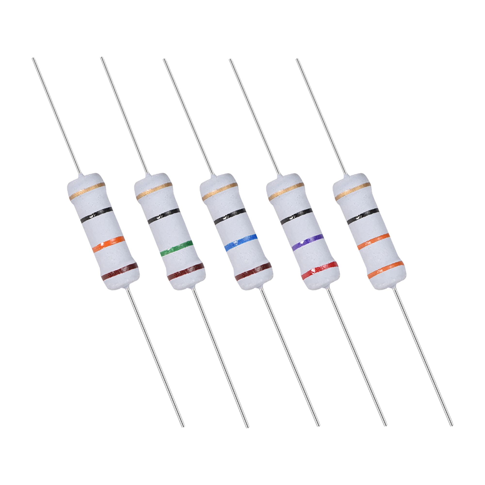 150pcs 2 Watt Metal Oxide Film Resistor Axial Lead 13R,15R,16R,27R,33R