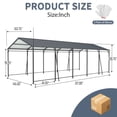 thumbnail image 5 of Miekor Furniture 13*26.5 FT Carport, Heavy Duty Carport with Galvanized Steel Roof and Frame, Metal Carport Large Garage with 4 Fixed inclined square tube supports No.7855, 5 of 8
