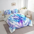 thumbnail image 3 of Homewish Hippie Western Wolf Bedding Comforter Set 7 Pieces for Teen, Cartoon Mystic Animal Full Bedding Set, Boho Dreamcatcher Reversible Fitted Sheet Flat Sheet, Lightweight Room Decor, 3 of 7