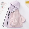 thumbnail image 6 of Mifsaly Girls Lightweight Windbreaker Jacket Windproof Hooded Full Zip Fleece Lined Coats Warm Fall Winter Outdoor Outerwear with Zipper Pockets, 6 of 7