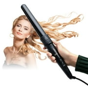 5 in 1 Curling Iron Wand Set with 5 Interchangeable Diamond Tourmaline Ceramic Curl Iron Barrels-No Cool Tip & Travel Bag
