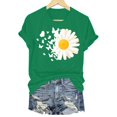thumbnail image 6 of felwors Plus Size Graphic Tees Women Cute Dandelion Short Sleeve T-Shirt Crewneck Ladies Tee Tops (Green, S), 6 of 7