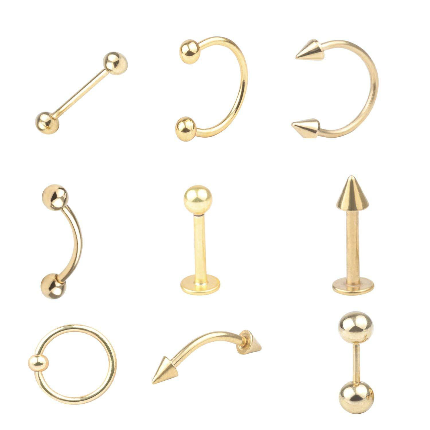 Details about   14K Gold Heart Nose Screw Piercing Jewelry 