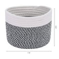 thumbnail image 3 of Unique Bargains Woven Storage Basket Bin with Handle for Clothes Home Decor White Black S, 3 of 5
