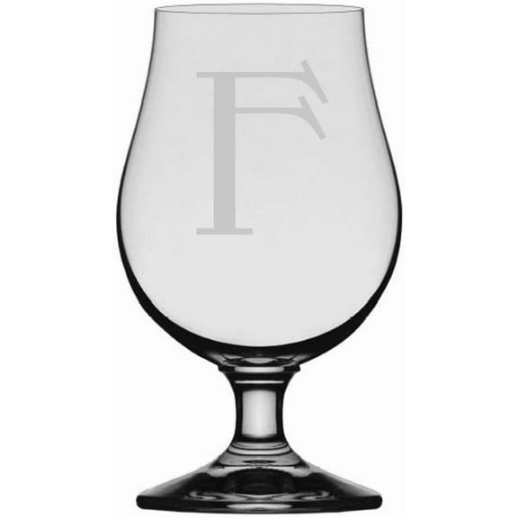 Celtic Etched Monogram Glencairn Crystal Iona Beer Glass Letter F