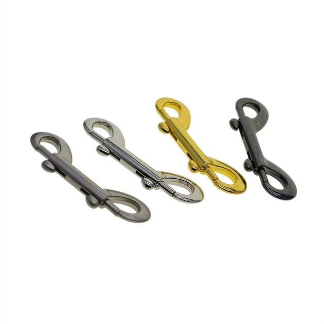 4 Pieces Bolt Snaps Steel Double Head Solid Color Key Chain Pet Leash Belt Clasp Hook Reusable Heavy Duty Clips Buckles