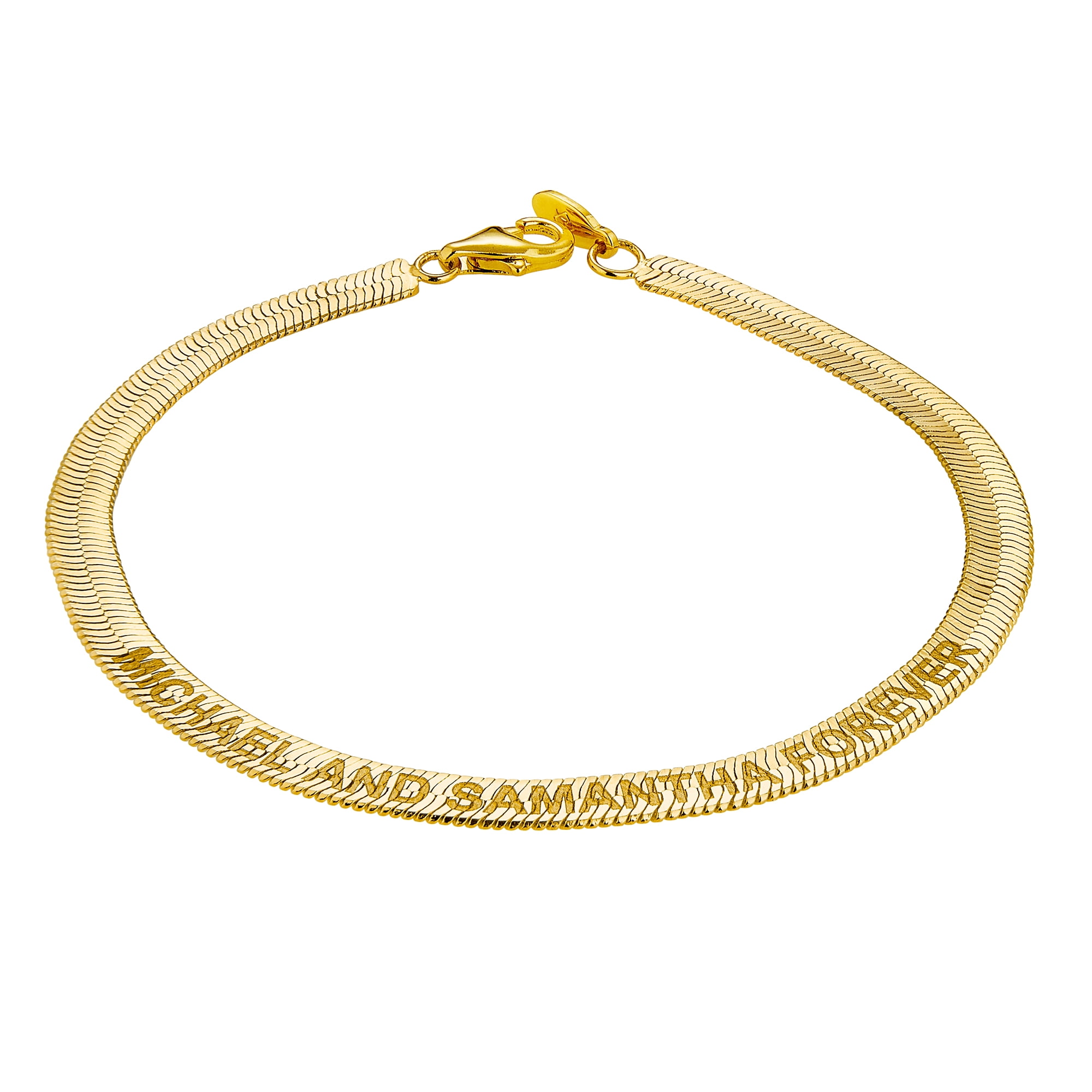 Personalized Planet Women's Engraved Herringbone Bracelet 8.5"