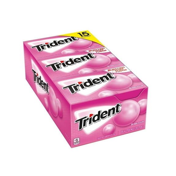 Product of Trident Bubblegum Sugar-Free Gum 15 Pk. 14 Ct.