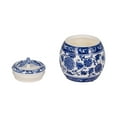 thumbnail image 5 of Sagebrook Home 8 Oz Ceramic Peony Chinoiserie Lidded Candle, Blue/White, 5 of 10