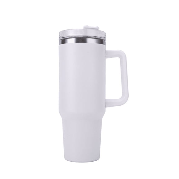 VacYaYa 40 oz Tumbler With Handle and Straw Lid Insulated Reusable Stainless Steel Water Bottle Travel Mug Iced Coffee Cup Travel Mug for Hot and Cold Beverages 40 oz Tumbler with Handle