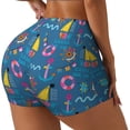 thumbnail image 1 of Balery Sailboat With Sailing Pantalones cortos de entrenamiento estampados para mujer, sin costuras, ajustados, para gimnasio, yoga, correr, deportes, ejercicio activo, fitness.-Large, 1 of 8