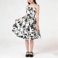 thumbnail image 2 of Piuwrlz Casual Play Dress for Girls Summer Graphic Dresses Comfortable Suspender Princess Skirts Black Size 8-9 Years, 2 of 9