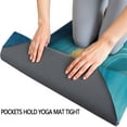 thumbnail image 3 of Teal and Gold Marble Ink Swirls Pattern Hot Yoga Mat Towel Non Slip for Hot Yoga - Quick-Drying Yoga Mat Cover with 4 Corner Pockets with Travel Bag - Hot Yoga Towel Non Slip 70"x26", 3 of 6