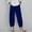 Navy, variant on Sakmal Women's Capri Pants Wide Leg Elastic Waist Cotton Linen Pants Beach Vacation Lightweight Solid Women's Capris L