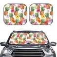 thumbnail image 2 of Kll Hawaiian Pineapples And Hibiscus Flowers Windshield Sun Shade 2-Piece Foldable Car Front Window Sunshade For Most Sedans Suv Truck- Large, 2 of 7