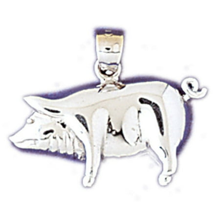 14K Yellow Gold Pig Pendant - 18 mm