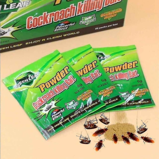 10 Packs Green Leaf Powder Cockroach Killer Bait Repeller Killing Tra