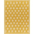thumbnail image 2 of BoutiqueRugs Kyna Modern Swiss Cross Geometric Area Rug - Contemporary Minimalist Outdoor Safe Carpet for Terrace, Living Room - Mustard, Dark Yellow, Cream - 18" x 18" Sample, 2 of 9