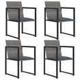 thumbnail image 2 of vidaXL 5 Piece Outdoor Dining Set with Cushions Poly Rattan Grey, 2 of 11