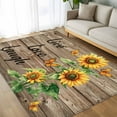 thumbnail image 4 of Sunflower Rustic 5x8 Area Rugs, Vintage Wooden Flowers Butterfly Non-Skid Rubber Backing Large Rectangle Rugs - Living Room Bedroom Home Office, Indoor Floor Mat Carpets Washable Rug, 4 of 9