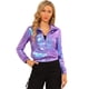 thumbnail image 1 of Chaquede chándal pamujer Chaquemetálide manlarbrillante holográficon cremalleen parte delanteAzul Púrpu3XL, 1 of 7