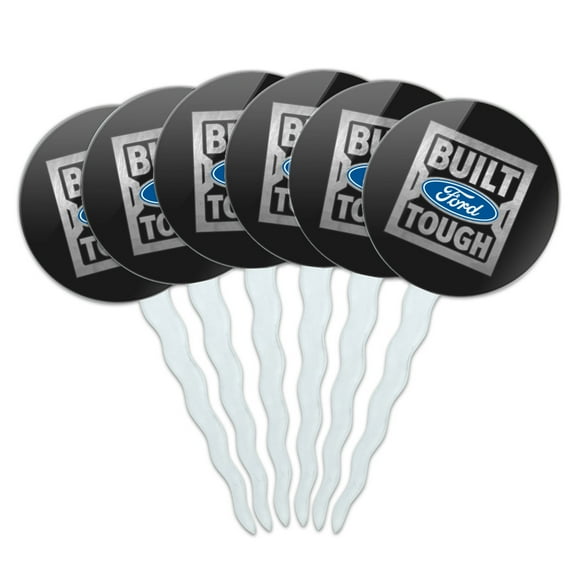 Ford Built Ford Tough Cupcake Picks Toppers Decoration Set of 6