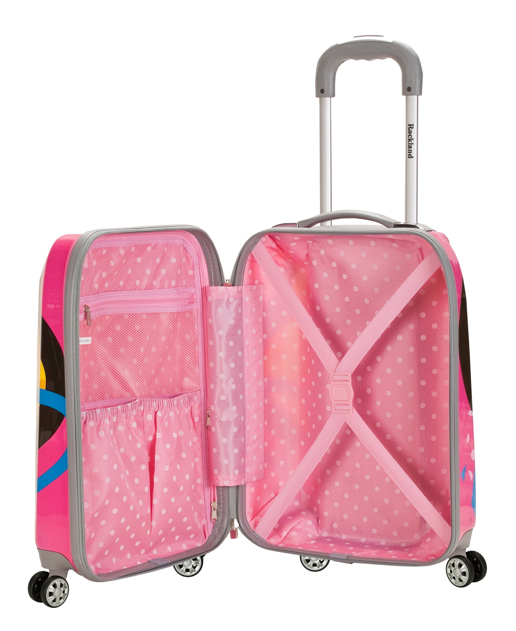 Rockland Adult 3-Piece Heart Hardside Luggage Sets, Pink
