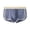 Blue, variant on Men Boxer Underwear Mid-rise Elastic Waistband Patchwork Color Shorts Briefs U-convex Ribbed Panties Daily Wear