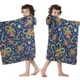 thumbnail image 4 of Blue Christmas Candy Cane Pattern Hooded Bath Towel，50"x30" for Ages 3 To 12 Kids, Quick Dry Lightweight Soft Microfiber Hood Beach Towel Cover Up for Kids, 4 of 7