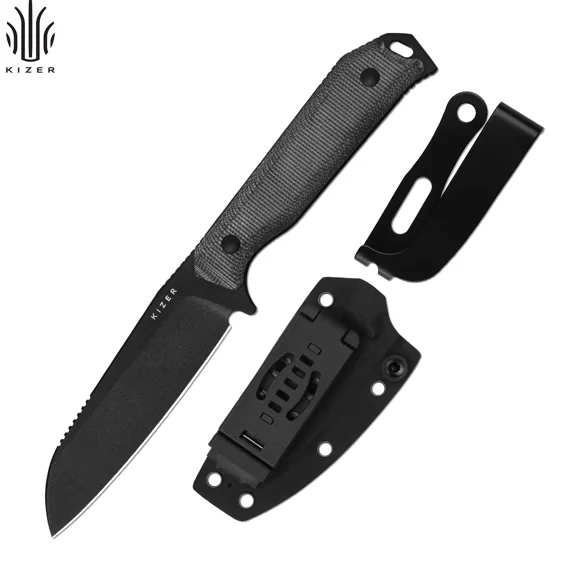 Kizer Begleiter Fix Fixed Knife 3V Steel Blade Micarta Handle With Sheath 1045MS1
