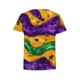 thumbnail image 4 of RKSTN Mardi Gras Shirts for Women Oversized Crewneck Funny Carnival Graphic Short Sleeve Mardi Gras T Shirts Pullover Top Womens Casual Plus Size Round Neck Loose Fits Comfy Holiday Tee Shirts, 4 of 5