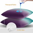 thumbnail image 4 of Throw Pillow Covers 26x26 Inch Set of 2, Teal Purple Ombre Waterproof Outdoor Pillow Covers, Turquoise Gradient Modern Abstract Art Decorative Cushion Pillowcases for Couch, Sofa, Bed, Garden, Patio, 4 of 9