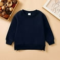 thumbnail image 2 of SUXIAN Boys Girls Casual Hooded Sweatshirt Kids Pullover Top Soft Warm Winter Youth Outerwear Cozy Daily Wear with Hoodies for Boys Navy 6-12 Months, 2 of 4