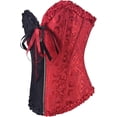thumbnail image 3 of Women Classic Zipper Lace-up Floral Burlesque Basque Bustier - Suitable For Event Overbust, 3 of 4
