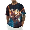 thumbnail image 2 of Jjayotai T Shirts for Men, Night Sky Print Tees, Mens Graphic T-Shirts, 3D Printed Short Sleeve Shirts Tops, Men's Tee Blue^1 XXXXL, 2 of 5