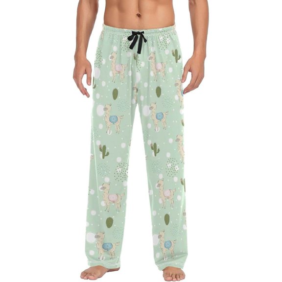 GZHJMY Alpaca Pajama Pants for Men, Lounge Pants Lightweight Men Pajama Bottoms with Drawstring Pockets, Christmas New Year Birthday Gifts, Large