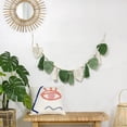 thumbnail image 3 of Woven Wall Hanging Tapestry Boho Chic Home Decor Woven Green Leaf Large Tapestry Wall Art Decor Handmade Feather for Bedroom Living Room Apartment Hanging Decorations, 3 of 5