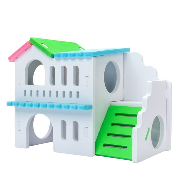 Hamster Nest Solid Wood DuplexHouse Guinea Pigs Small Animals Wooden Natural Handcrafted Hamster Sleeping Nest