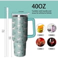 thumbnail image 2 of 40oz Horse Stainless Steel Tumbler with Handle and Straw, Insulated Cup Travel Coffee Mug Water Bottle with Lid and Straw, Animal Lovers Women Gifts, 2 of 5