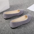 thumbnail image 4 of Women's Ballet Flat Shoes Pointed Toe Comfortable Casual Dressy Shoes,Work Flats Office Shoes Solid Flats Cusp Head Comfy Shoes for Women qILAKOG Gray Size 8.5, 4 of 7