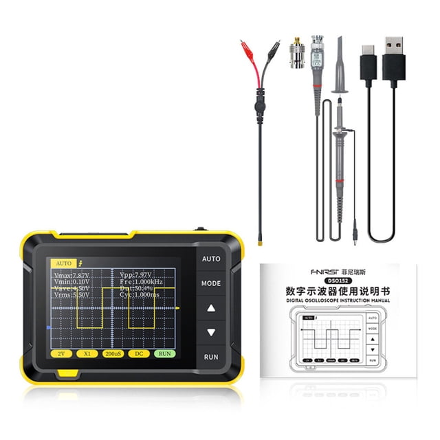 Digital Oscilloscope Portable 18MHz Analog Bandwidth Transistor Tester Easy Signal Generator Transistor 2-in-1 Tiny Spectrums Analyzer High Configuration