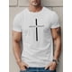thumbnail image 1 of [Everyday Comfort] Jesus Christ Men's Graphic Tee - Casual Black Polyester T-Shirt with White Cross Design, Short Sleeve, Round Neck, Machine Washable - Ideal for All Seasons, 1 of 4