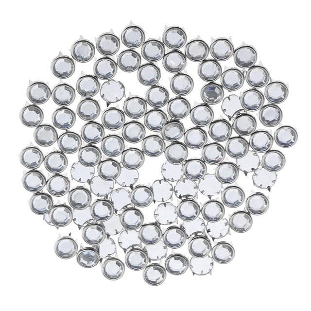 Abbracc 100 Pieces Rhinestone Rivet Studs DIY Making Finding 8.5mm