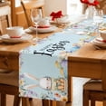 thumbnail image 5 of Table Runner - 72 Inch Long, Easter Kitchen Dining Table Runner Dresser Scarves, Spring Watercolor Bunny Carrots Eggs Flowers Blue Farmhouse Decor for Coffee Tables Wedding Party Banquet, 5 of 8