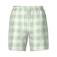 thumbnail image 4 of Lsque Mens Swim Trunks Pistachio Green Checkboard Pattern - Bathing Suit Compression Liner - Beach Swim Shorts Swimwear - (S-3XL) - Stretch Quick Dry -XX-Large, 4 of 9