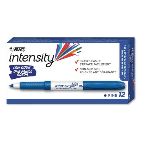 UPC: 0070330321427 | BIC Intensity Low Odor Dry Erase Marker  Fine Bullet Tip  Blue  Dozen -BICGDE11BE